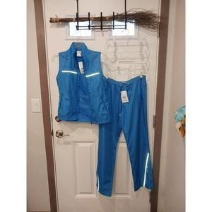Danskin now blue nylon tracksuit vest small 4/6 nwt
